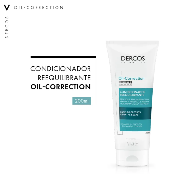 DERCOS CONDICIONADOR REEQUILIBRANTE OIL-CORRECTION COM CERAMIDA R E ZINCO PCA